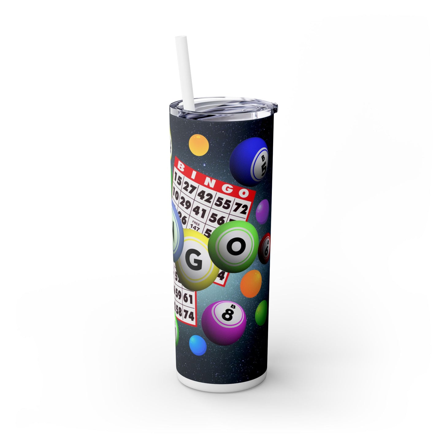Bingo Skinny Tumbler with Straw, 20oz