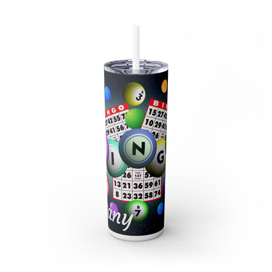 Bingo Skinny Tumbler with Straw, 20oz